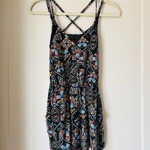 Geometric Patterned Strappy Dress